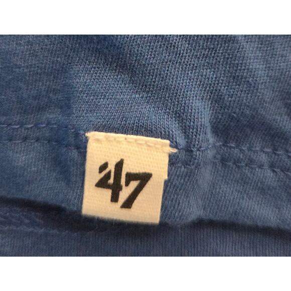 '47 Brand Buffalo Bills Women's NFL Graphic Tee Blue Red Logo NWT Size Large - Picture 5 of 9